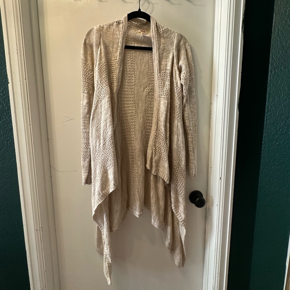 Mossimo Supply Co. Cream Open-Front Cardigan
